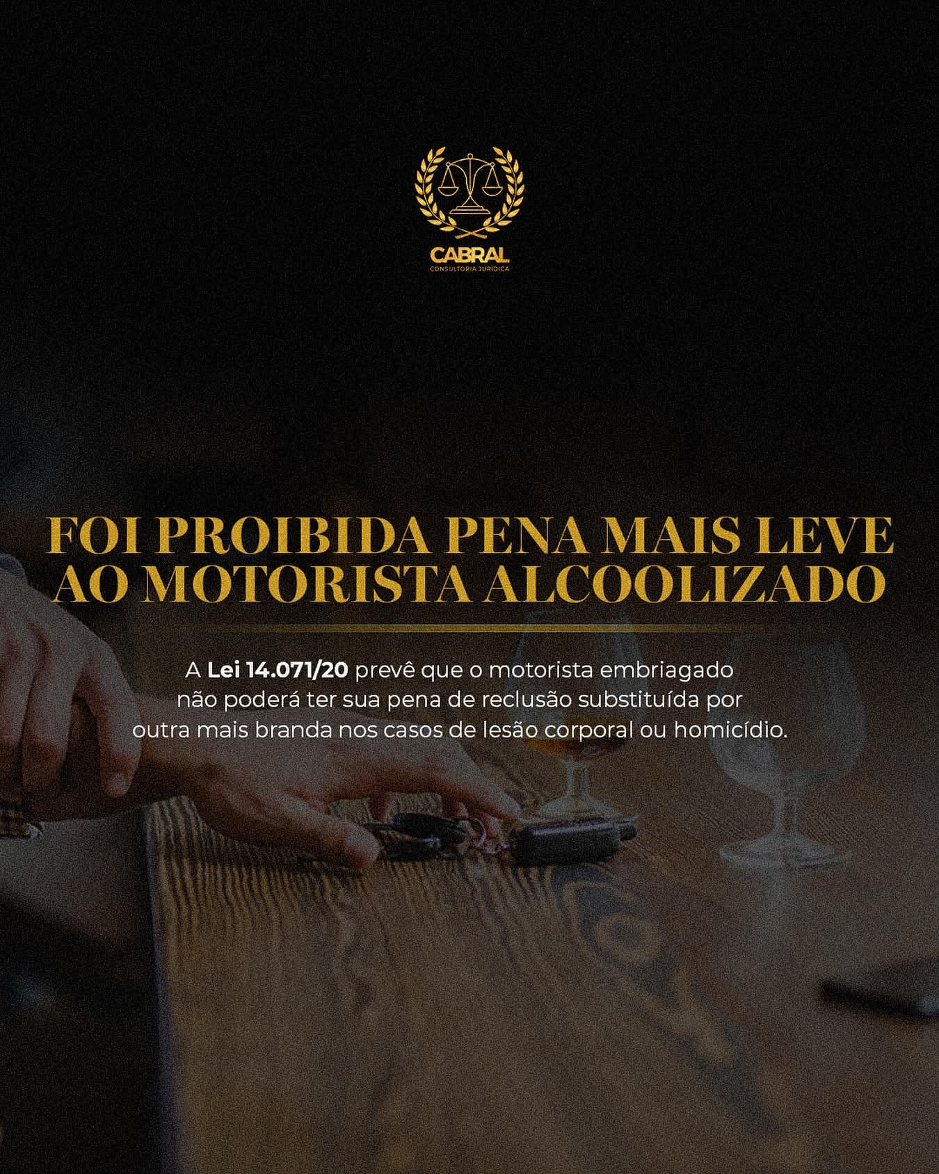 Agora se o motorista causar acidente alcoolizado não terá mais pena alternativas