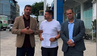 Vereador Branco, Felipe Carvalho e Vitor Viana foram pedir esclarecimentos a empresa Águas do Rio